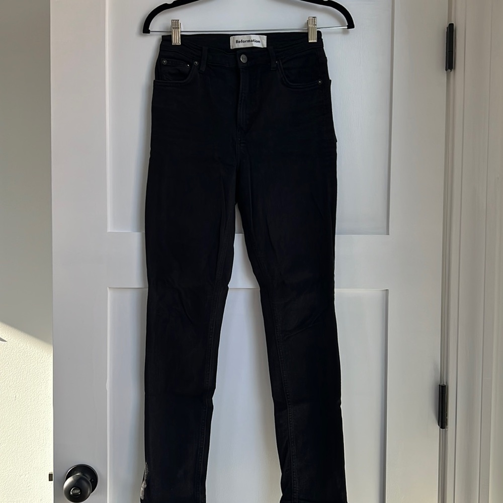 Reformation High & Skinny Jeans in Black
